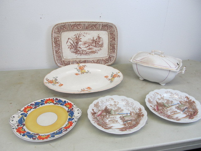 lot 51 image: Assorted Antique Serving Pieces