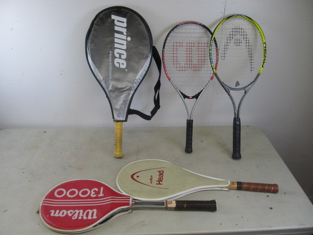 lot 63 image: 5 Tennis Rackets