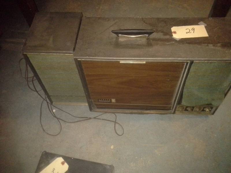 Antique Portable Wood Radio with Speakers