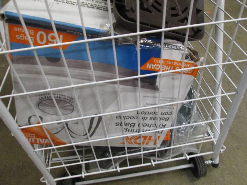 metal push cart one wheel broken in...