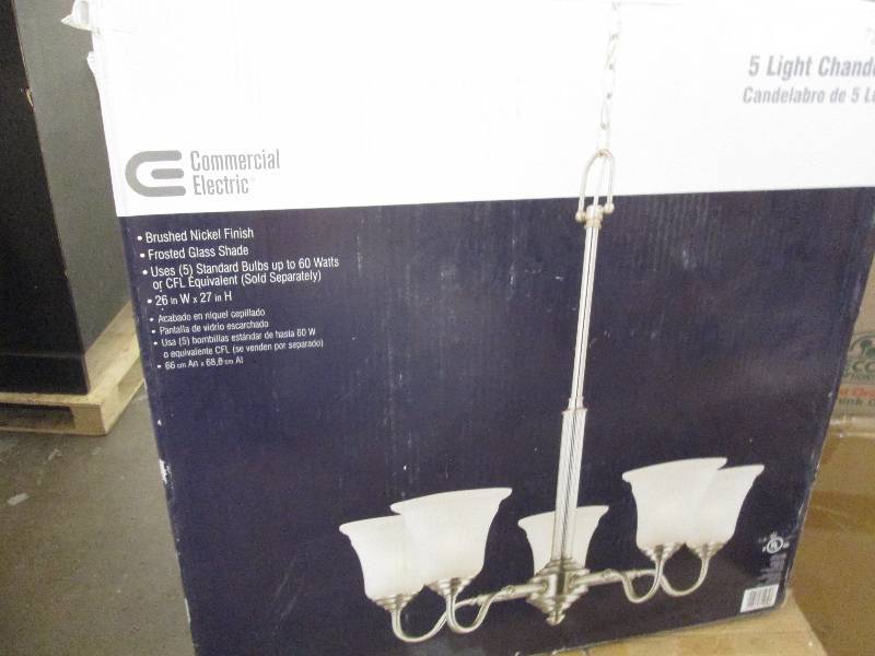 1 5 light chandelier, 1 lynden pend...