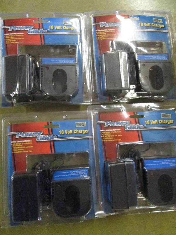 lot 3 image: 4 new power glide 18 volt chargers ...