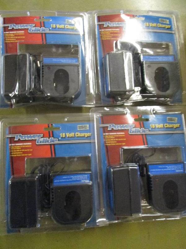 lot 4 image: 4 new power glide 18 volt chargers ...