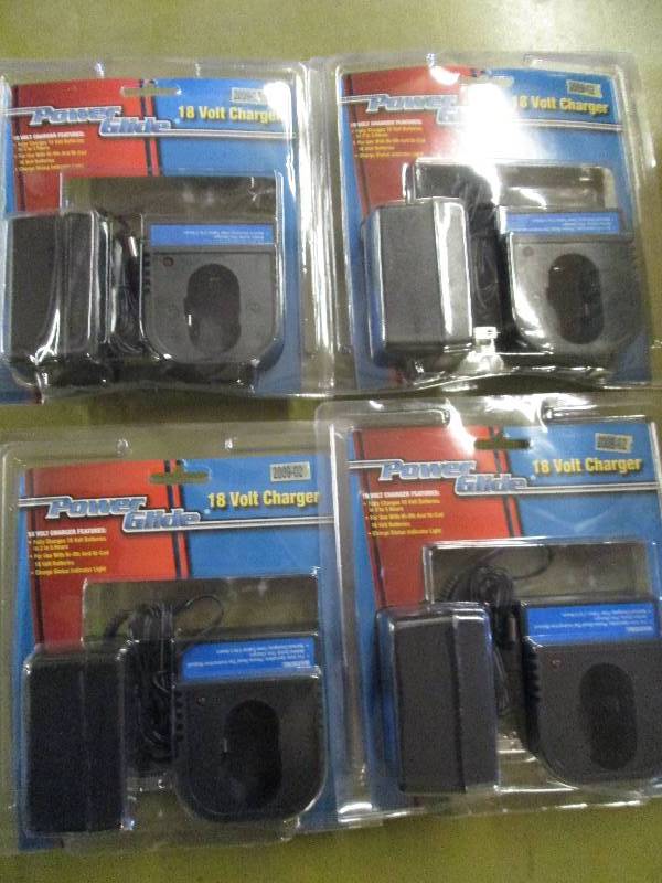 lot 6 image: 4 new power glide 18 volt chargers ...