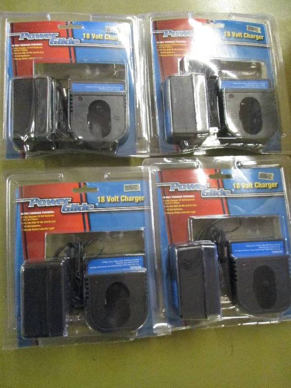 lot 8 image: 4 new power glide 18 volt chargers ...