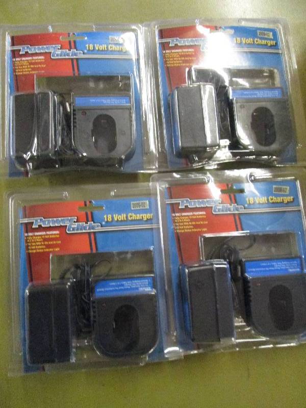 lot 9 image: 4 new power glide 18 volt chargers ...