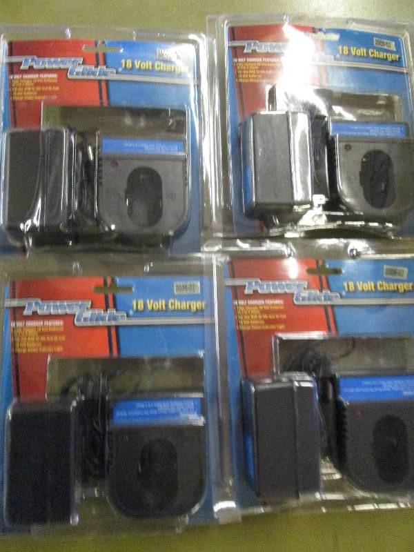 lot 10 image: 4 new power glide 18 volt chargers ...