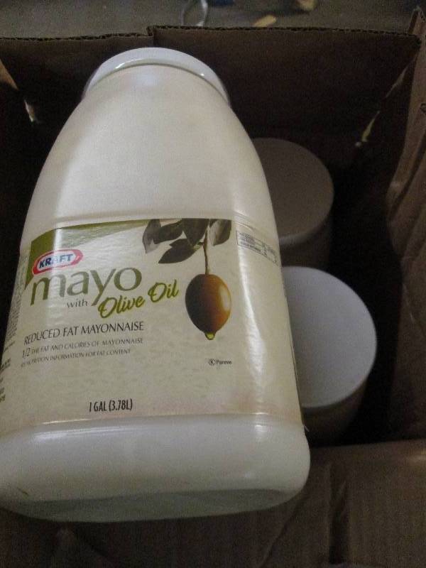 lot 213 image: 1 case 41 gallon kraft mayo with o...