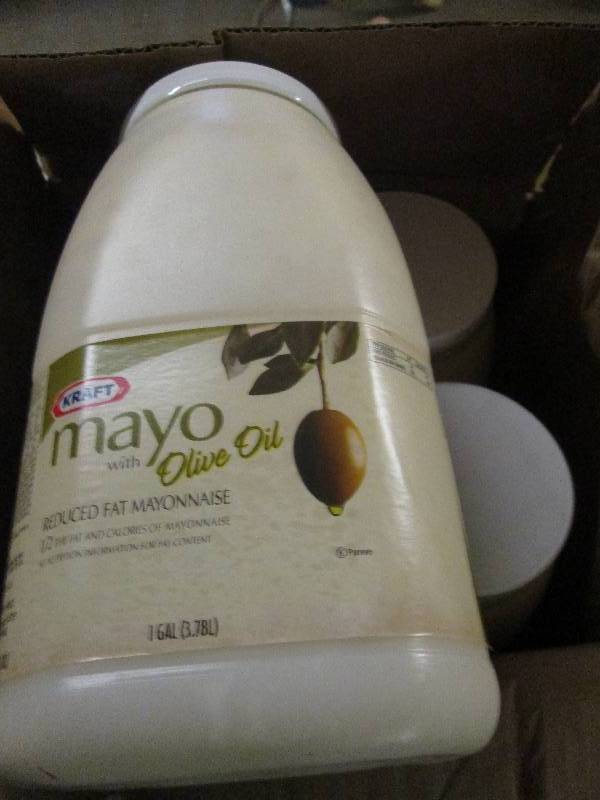 lot 214 image: 1 case 41 gallon kraft mayo with o...