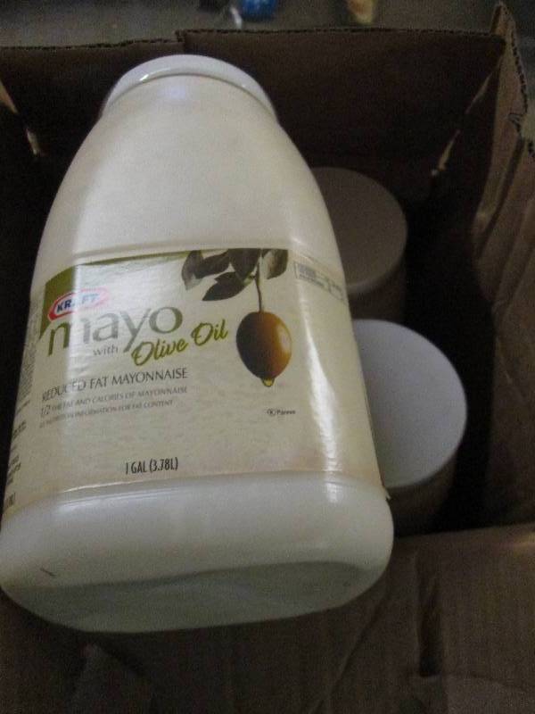 lot 215 image: 1 case 41 gallon kraft mayo with o...