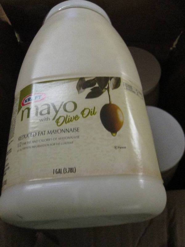 lot 217 image: 1 case 41 gallon kraft mayo with o...