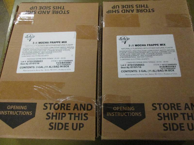 lot 368 image: 23 gallon bags of mocha frappe mix...