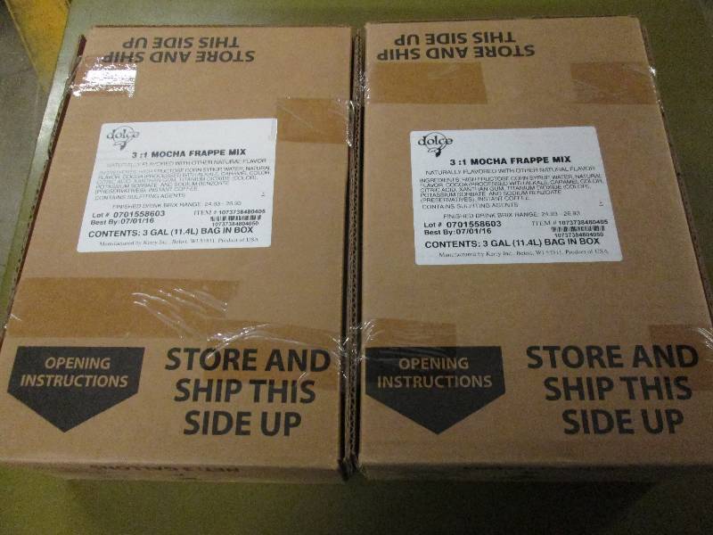 lot 372 image: 23 gallon bags of mocha frappe mix...