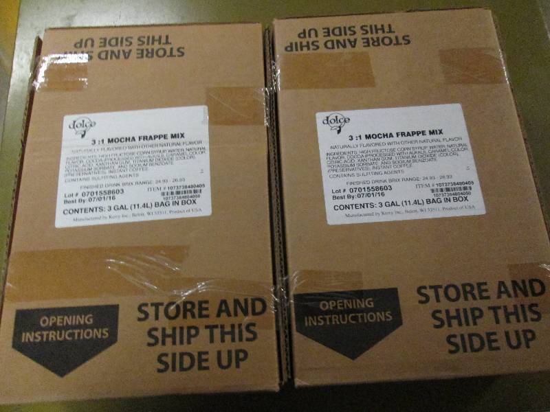 lot 375 image: 23 gallon bags of mocha frappe mix...