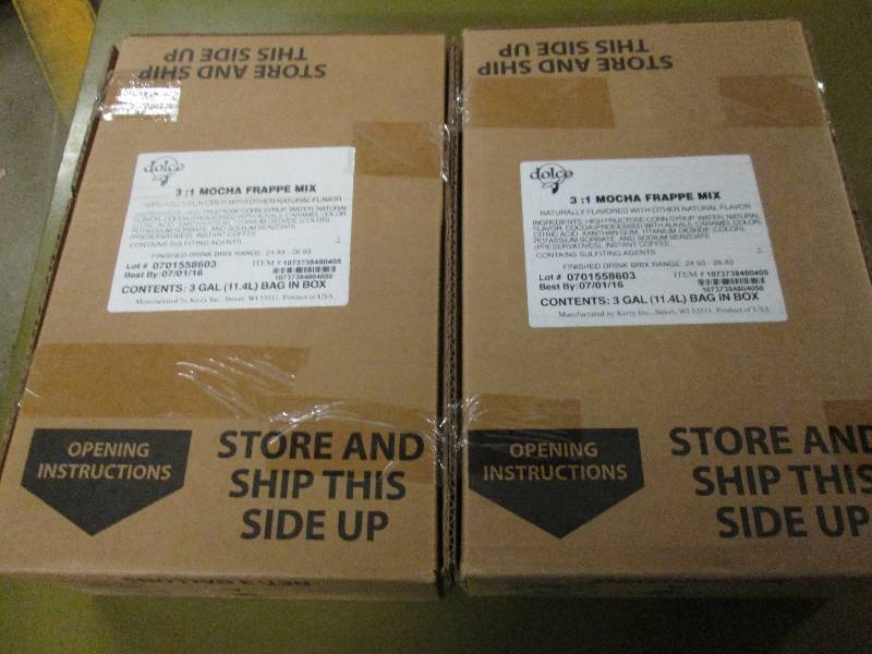 lot 377 image: 23 gallon bags of mocha frappe mix...