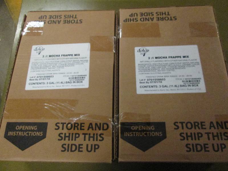 lot 378 image: 23 gallon bags of mocha frappe mix...