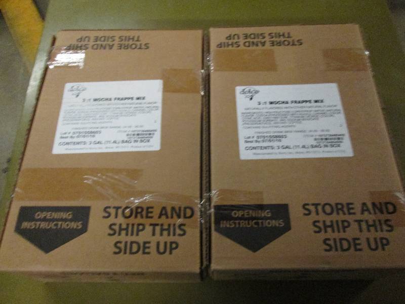 lot 386 image: 23 gallon bags of mocha frappe mix...