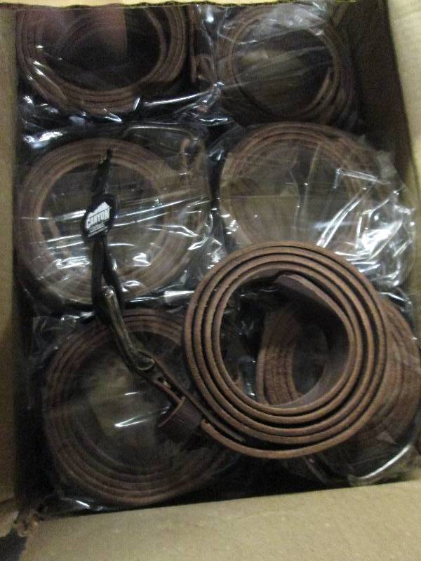 lot 412 image: 12 new belts genuine leather size 5...