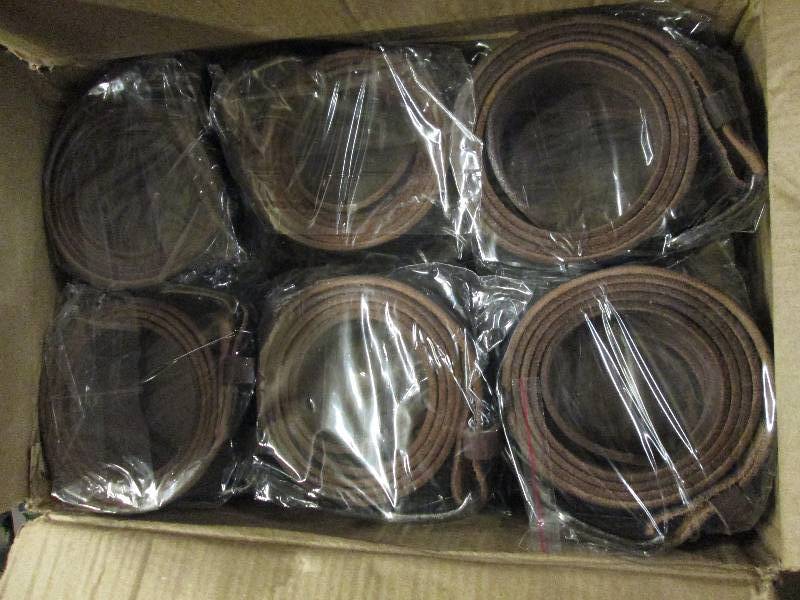 lot 413 image: 12 new belts genuine leather size 5...