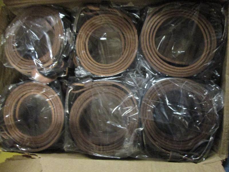 lot 414 image: 12 new belts genuine leather size 5...