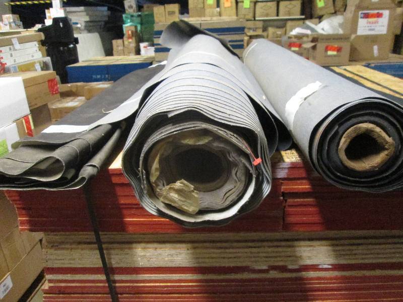 lot 472 image: 3 rolls of what looks like canvas o...