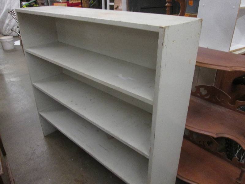 Painted Wood Shelving Unit 48Wx 42H...