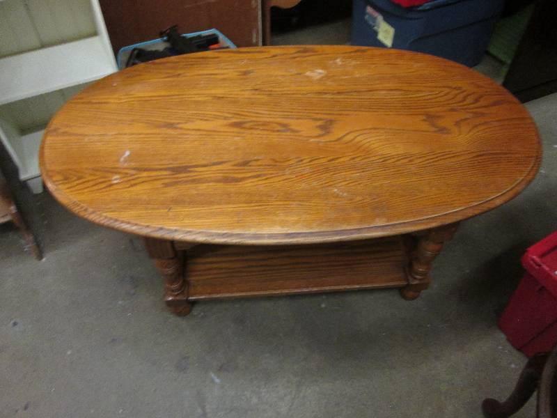 Wood Oval Coffee Table...
