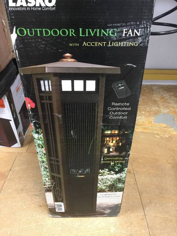 lot 14 image: Accent Lightning Outdoor Living Fan Never used