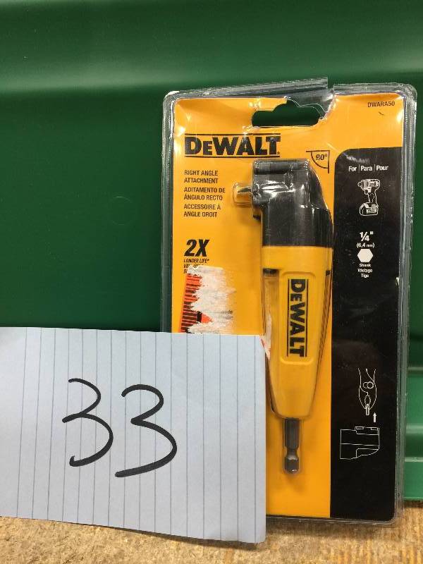 lot 33 image: Dewalt Right Angle Tool DWARA50