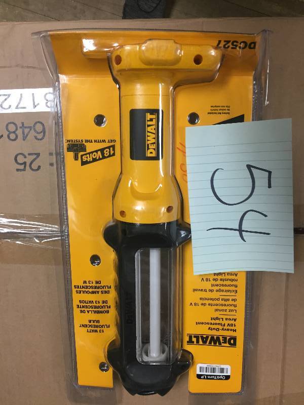 lot 54 image: Dewalt 18-Volt Cordless Fluorescent Area Light open pkg
