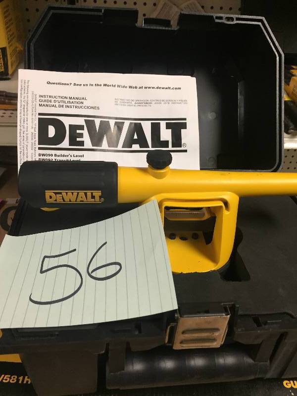 lot 56 image: Dewalt 20X Builders Level in like new condition