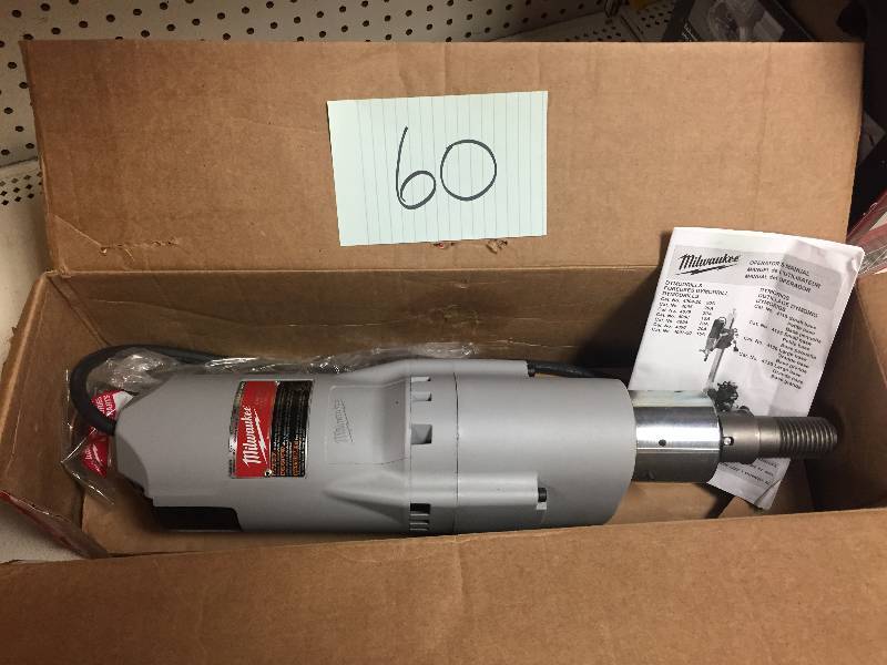 lot 60 image: Milwaukee 20 Amp 300-600 RPM Diamond Coring Drill with Shear Pin Model 4079 New