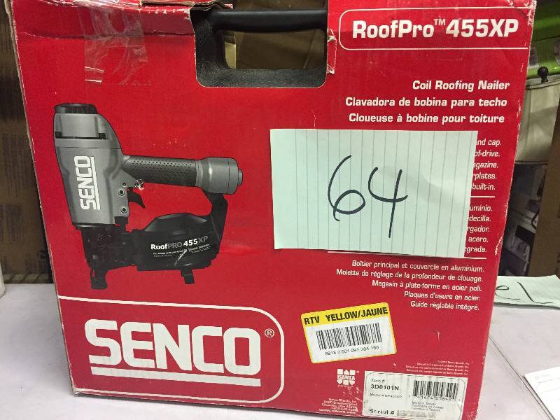 lot 64 image: Senco 1-34 in. RoofPro 455XP Coil Nailer New