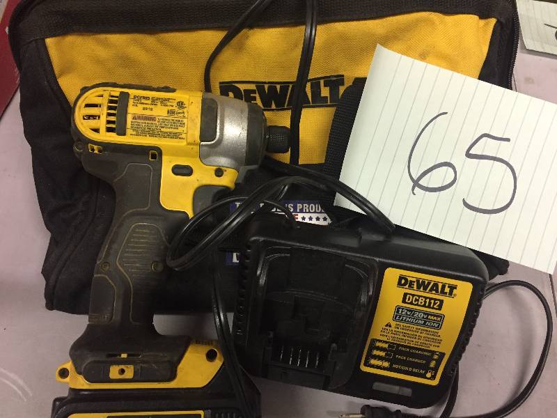 lot 65 image: Dewalt 20-Volt MAX Lithium-Ion 14 in. Cordless Impact Driver used in very good condition