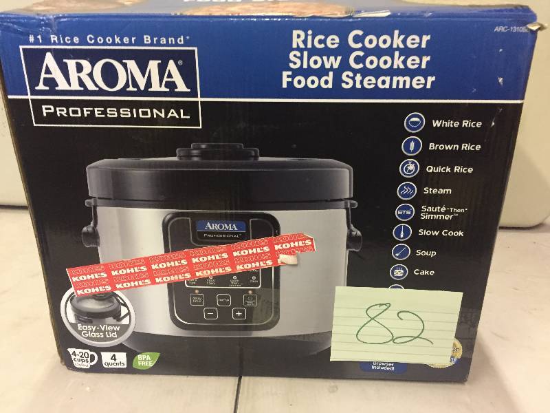 lot 82 image: Aroma Rice Cooker Slow cooker food steamer not used