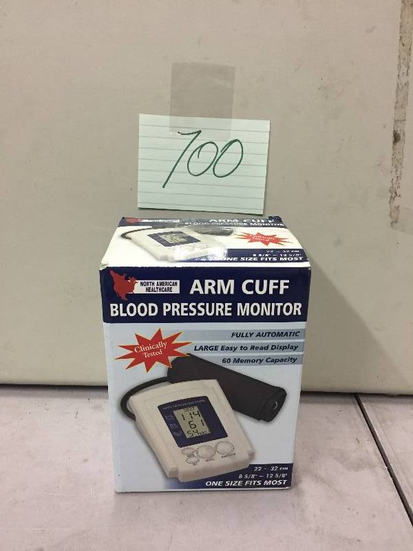 lot 100 image: Arm Cuff Blood Pressure Monitor
