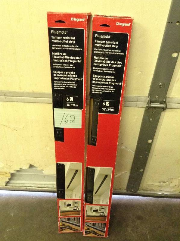 lot 162 image: Lot of 2  Legrand Wiremold Plugmold Tamper Resistant Multi-Outlet Strip