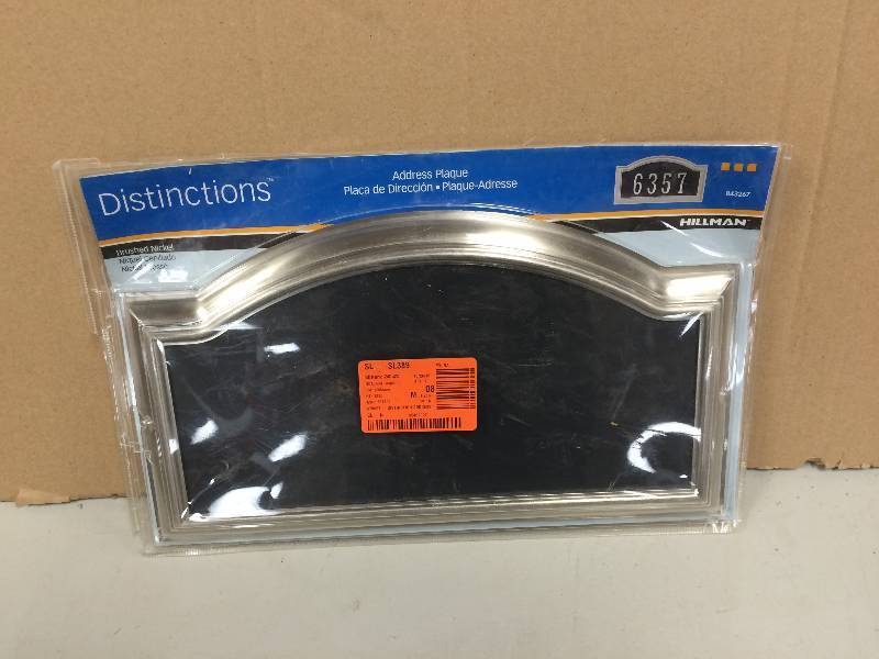 lot 23 image: LNS Brushed Nickel Address Plaque