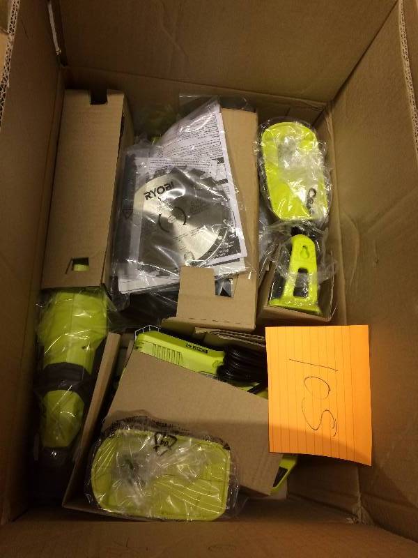 lot 105 image: Ryobi One 18-Volt Lithium-Ion Cordless Combo Kit with Miter Saw (6-Tool)