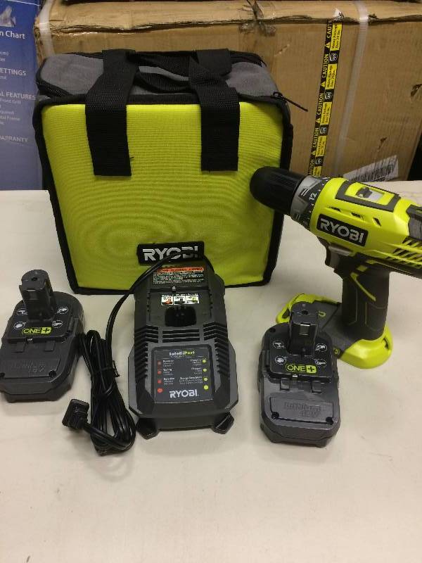 lot 106 image: Ryobi ONE 18-Volt Lithium-Ion Compact DrillDriver Kit never used