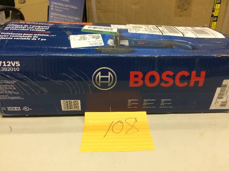 lot 108 image: Bosch 7-in Variable Speed Corded Polisher Never used