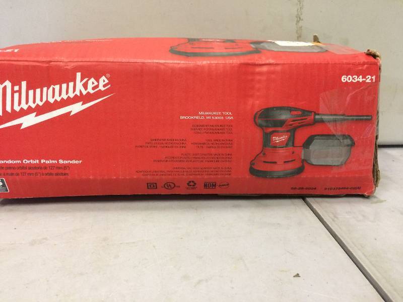 lot 145 image: Milwaukee 603421 5 in. Random Orbit Palm Sander in like new condition