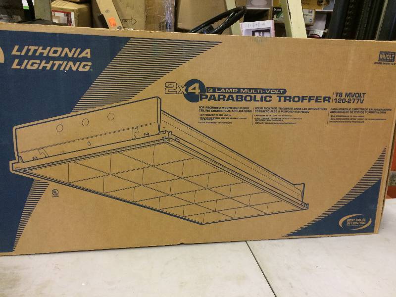 lot 170 image: Lithonia Lighting Recessed Lighting 3-Light White Fluorescent Parabolic Troffer