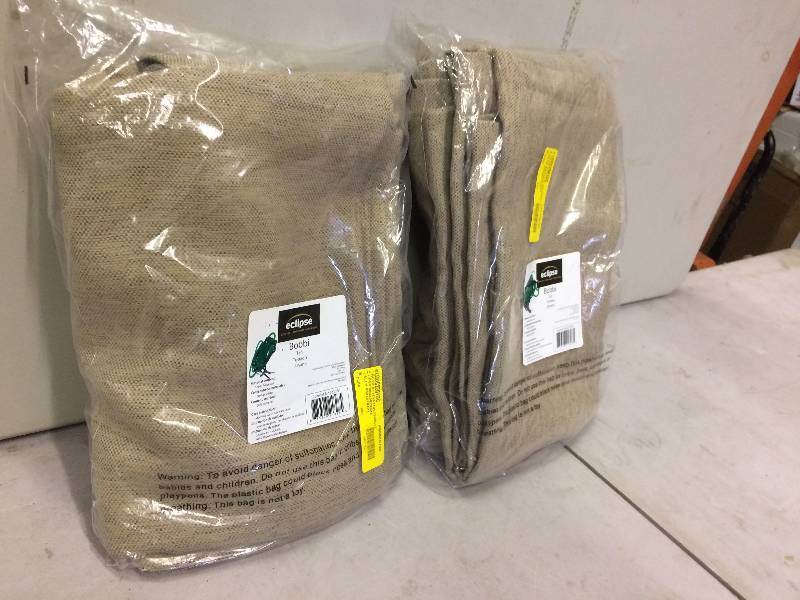 lot 175 image: Lot of 2 Eclipse Bobbi Blackout Curtain Panels 52 x 95 New
