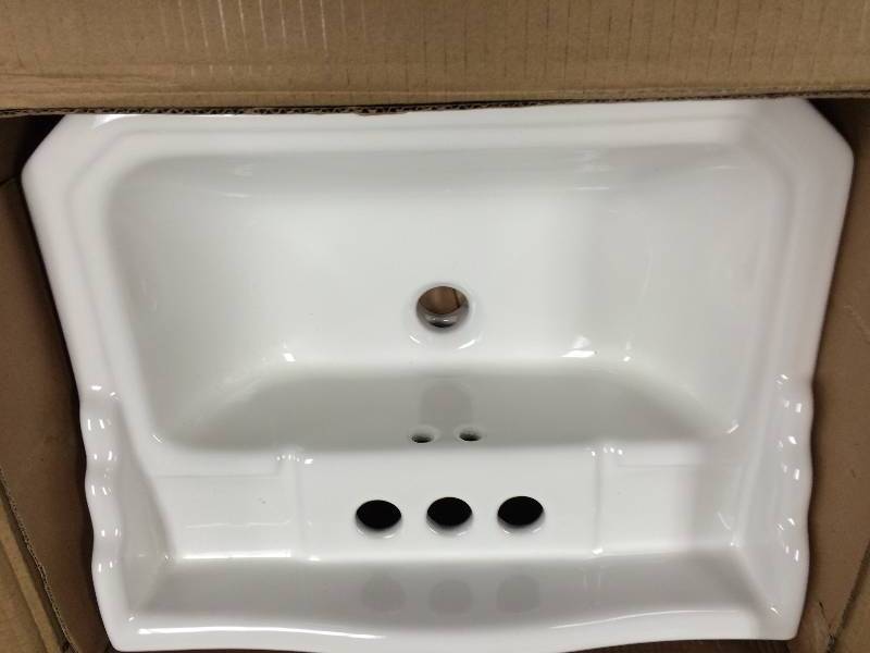 lot 13 image: Foremost Series 1920 19.125 in. L Pedestal Sink Basin in White