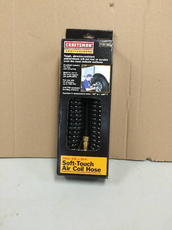 lot 24 image: Craftsman Professional Air Coil Hose USA, 25 ft, 38, 180 psi - PN 16180