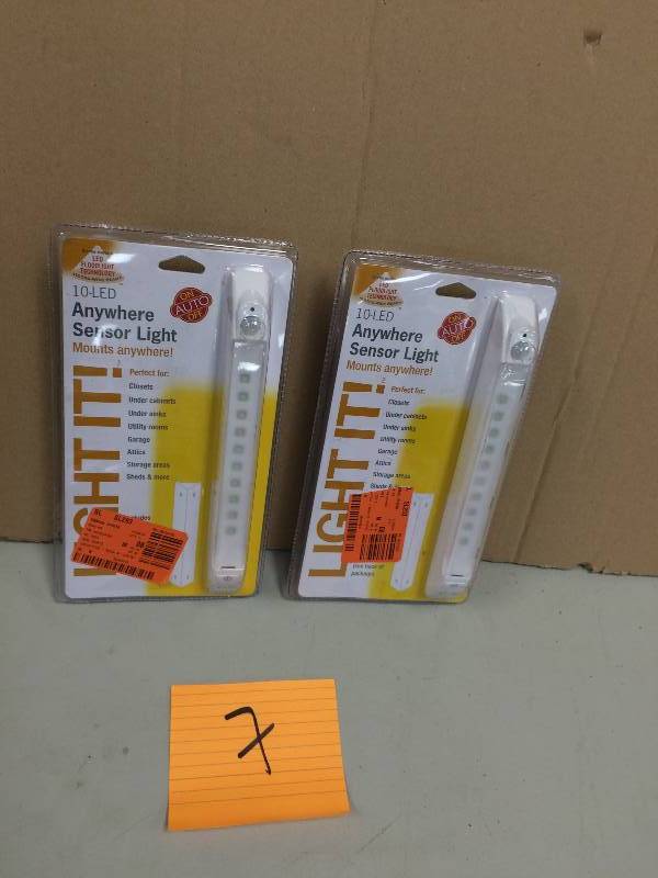 lot 7 image: Lot of 2- 10 LED Anyware Sensor Light