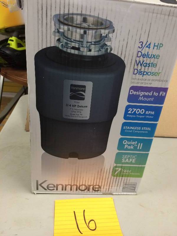 lot 16 image: Kenmore 34 Deluxe Water Disposer