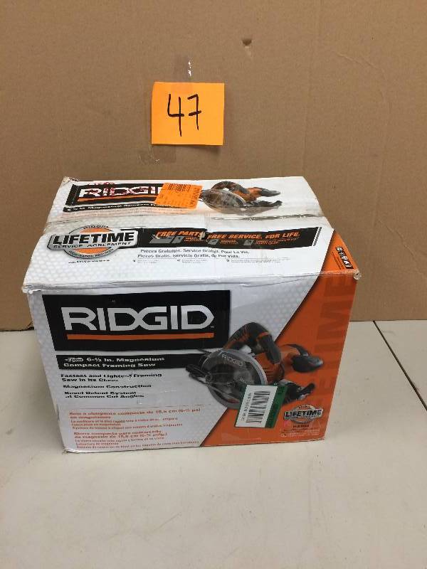 lot 47 image: Ridgid Magnesium Compact Framing Circular Saw-R3204