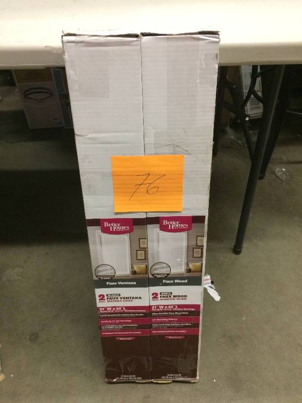 lot 76 image: Lot of 2 Better Homes 2 in Window Blinds White 31x64